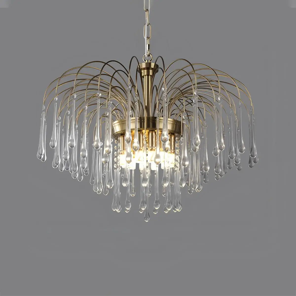 French Retro Water Drop Glass Chandelier