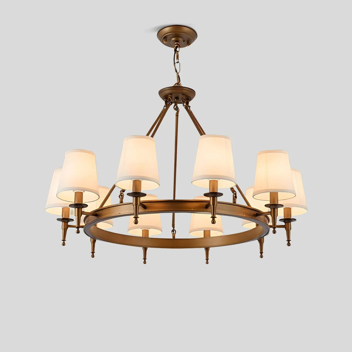 Vintage Ring Metal Fabric Chandelier