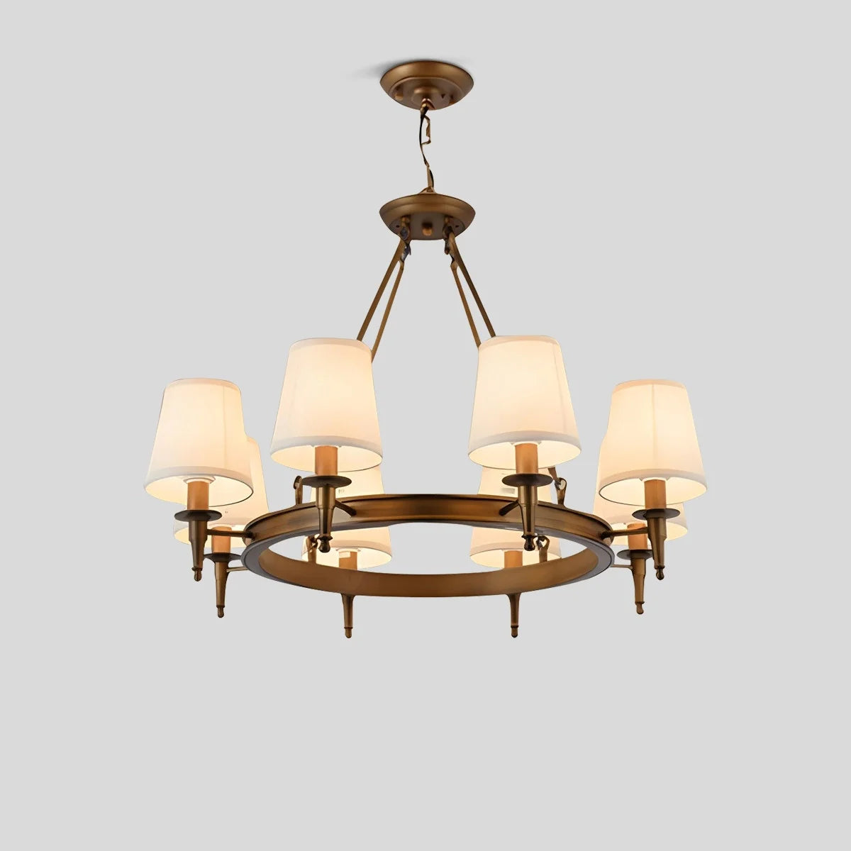 Vintage Ring Metal Fabric Chandelier