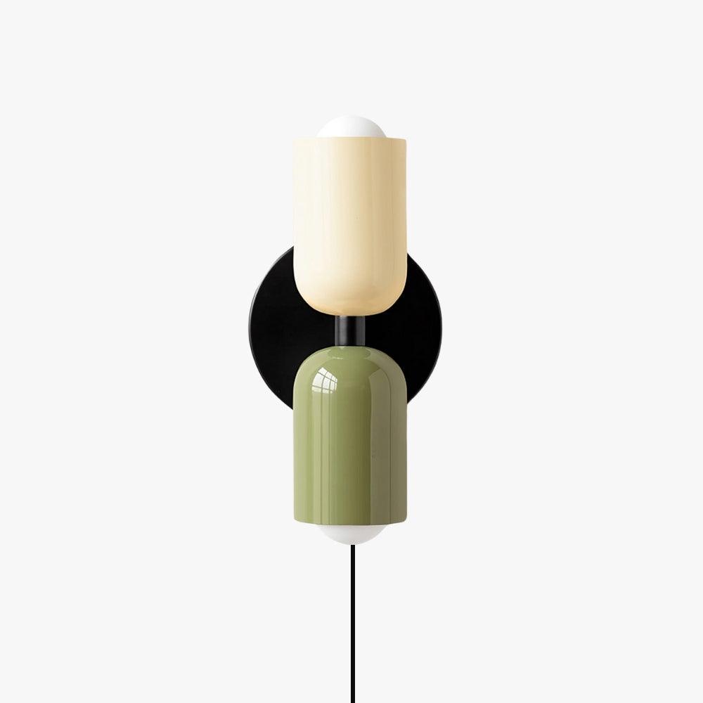 Couleur Double-Head Plug-In Wall Lamp – Art Deco No-Wire Sconce