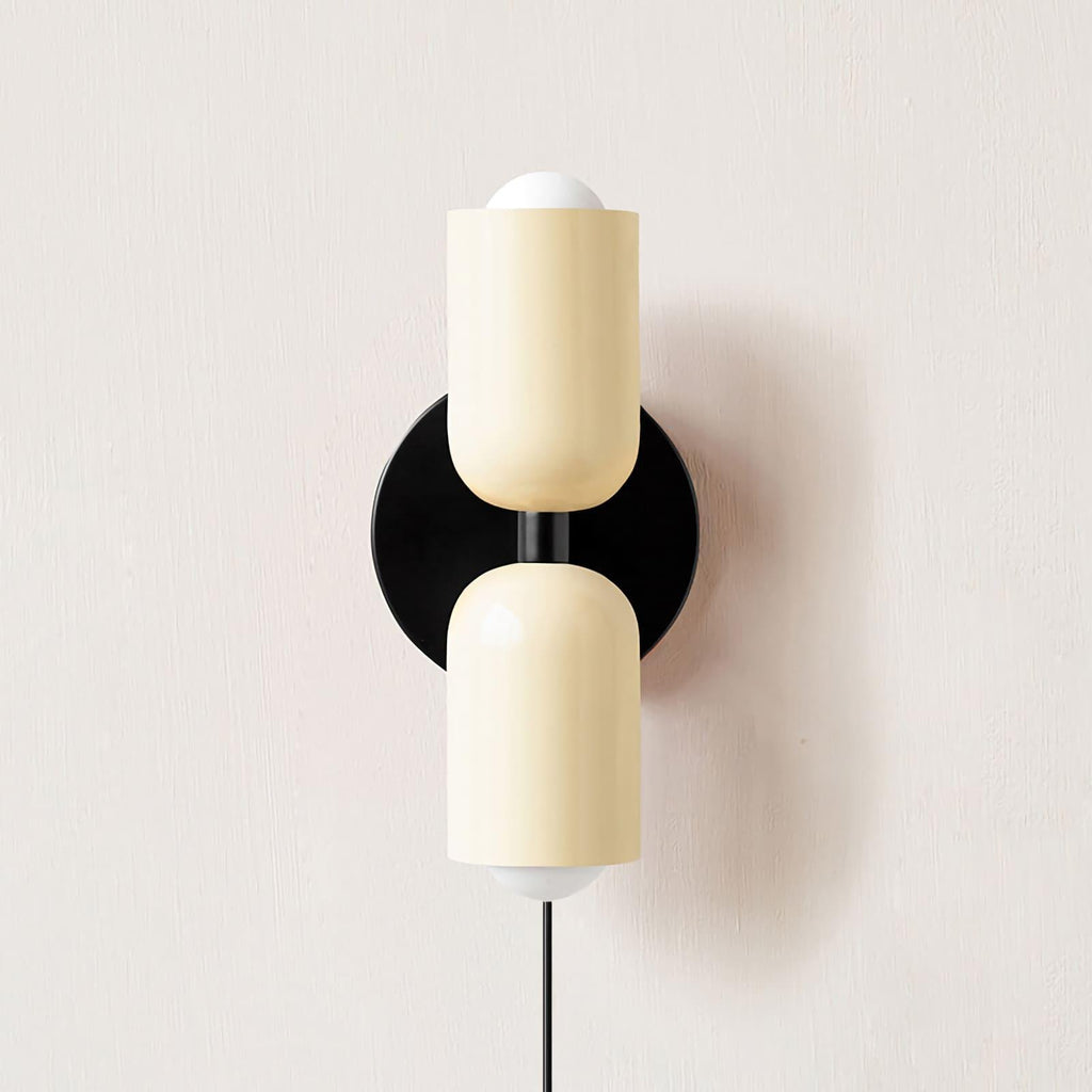 Couleur Double-Head Plug-In Wall Lamp – Art Deco No-Wire Sconce