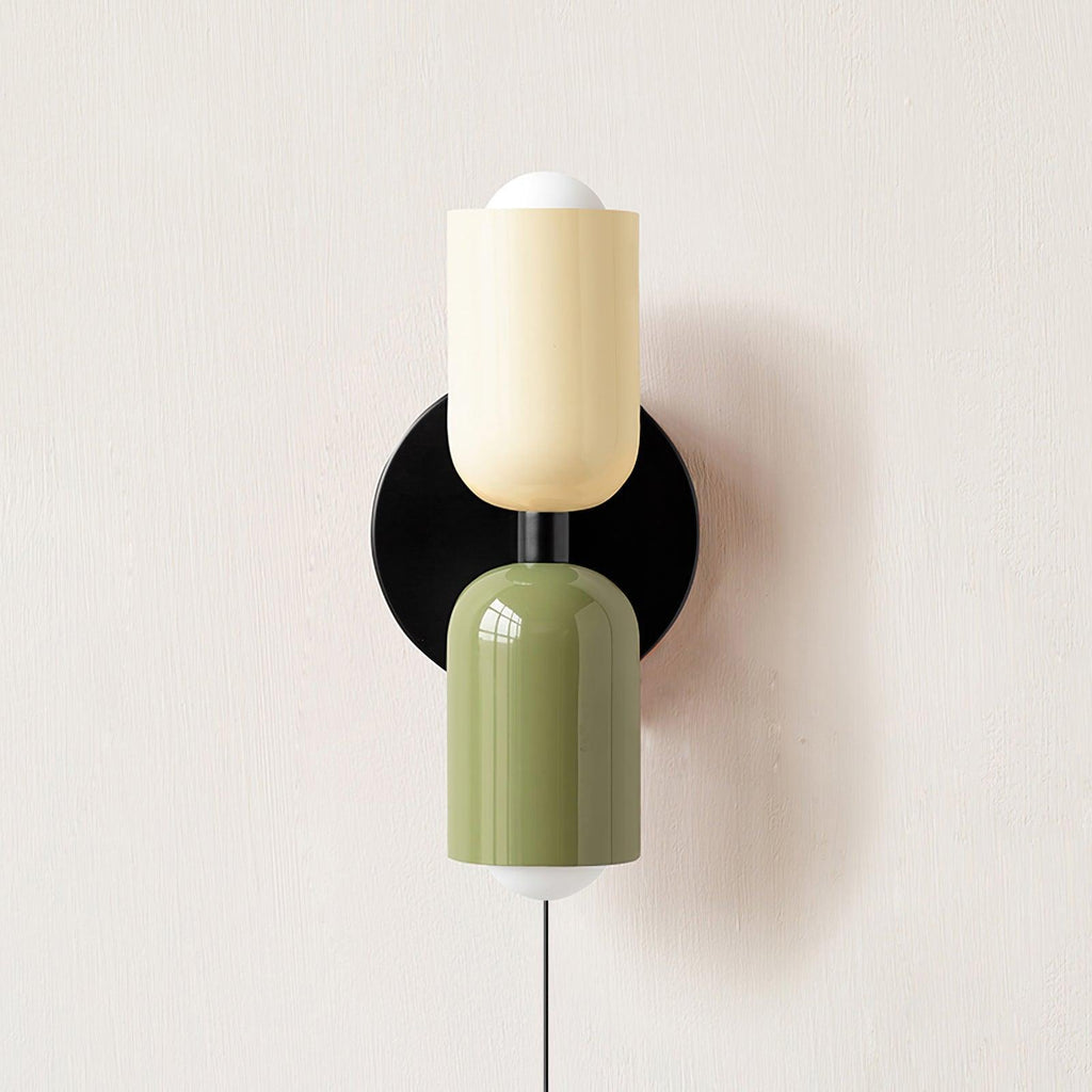 Couleur Double-Head Plug-In Wall Lamp – Art Deco No-Wire Sconce
