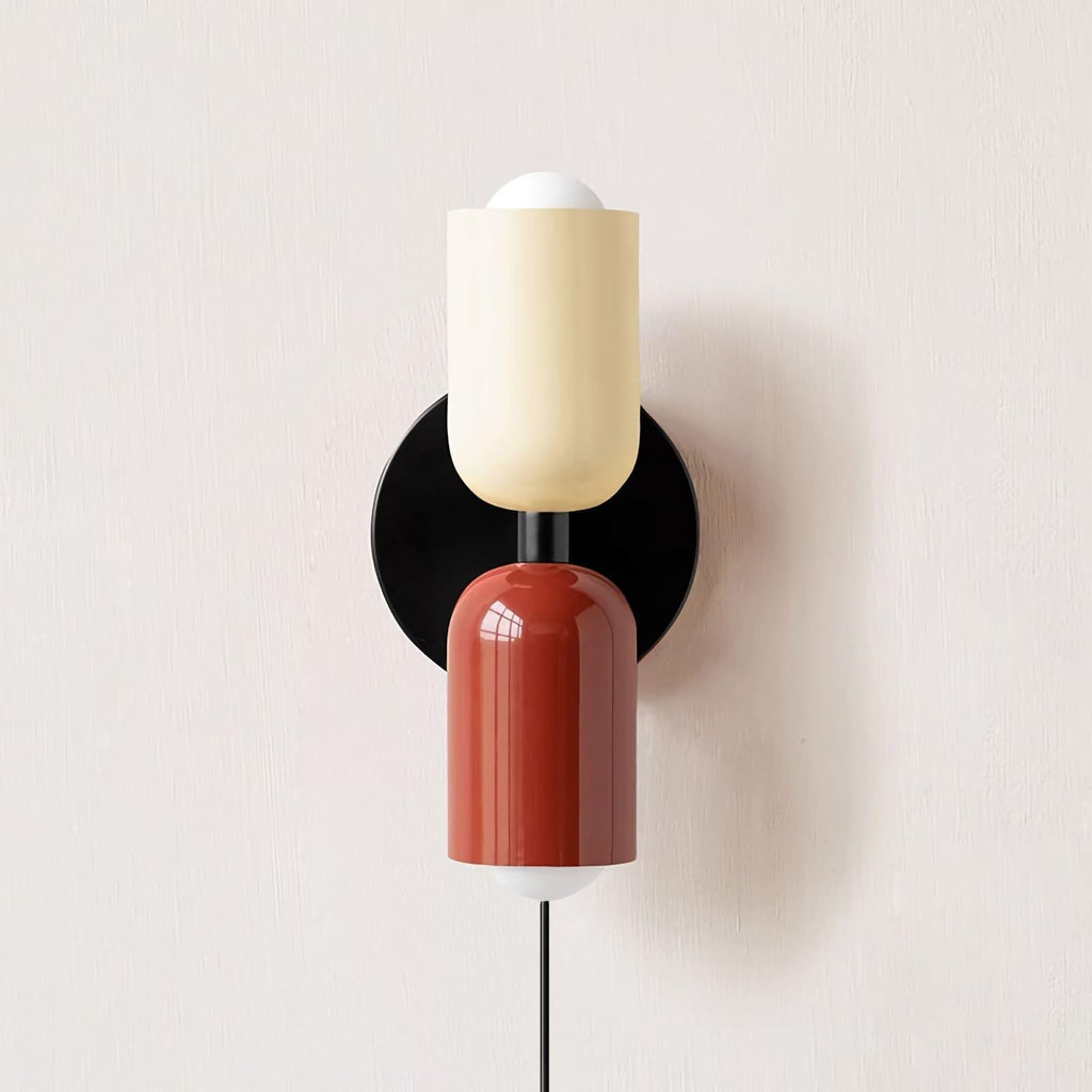Couleur Double-Head Plug-In Wall Lamp – Art Deco No-Wire Sconce