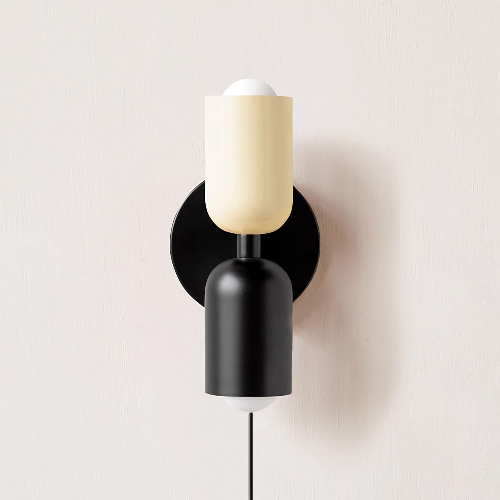 Couleur Double-Head Plug-In Wall Lamp – Art Deco No-Wire Sconce