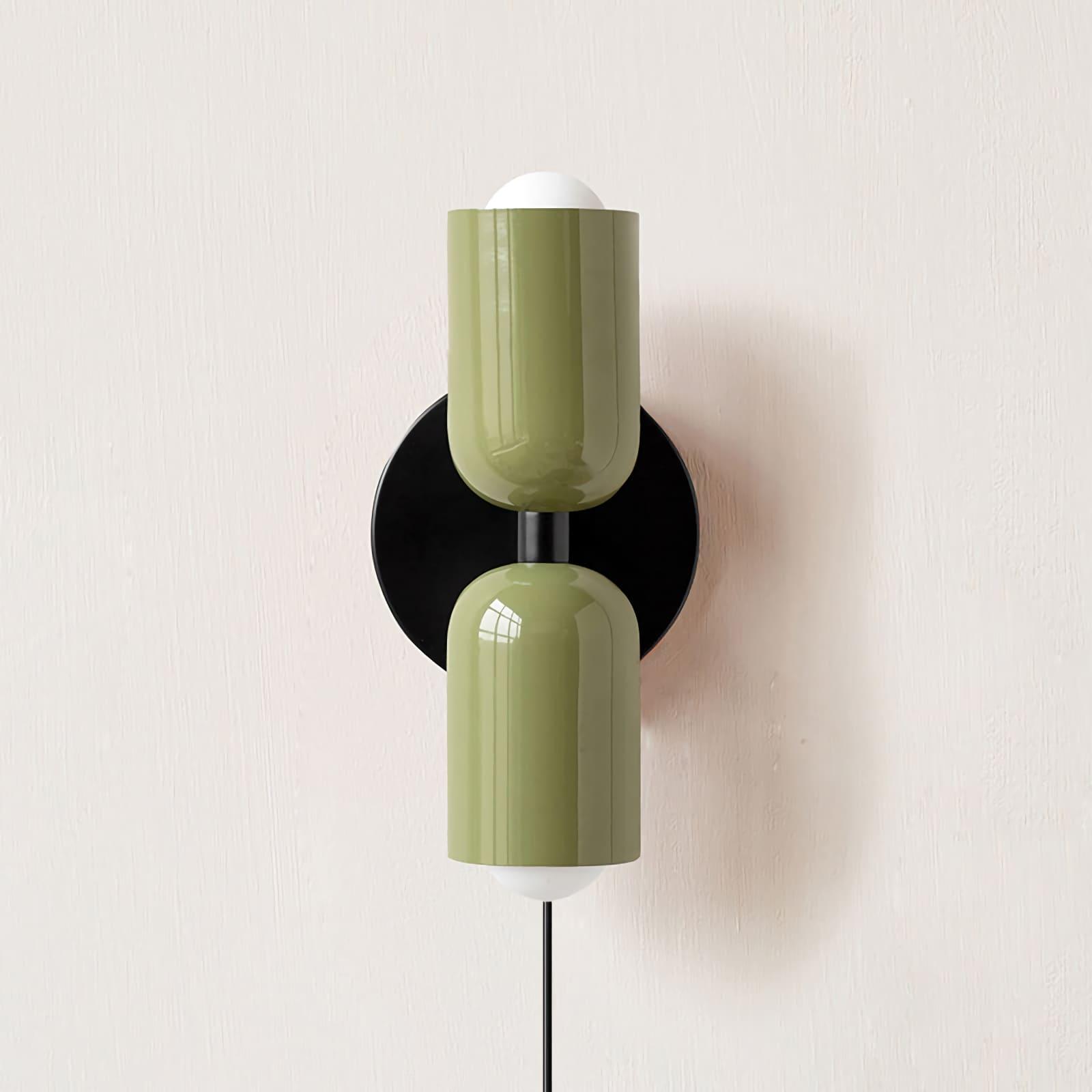 Couleur Double-Head Plug-In Wall Lamp – Art Deco No-Wire Sconce