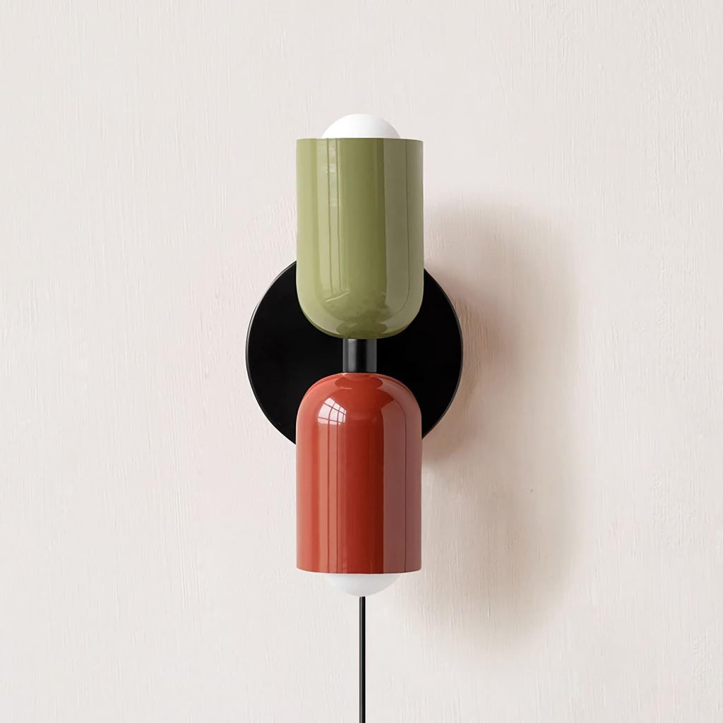 Couleur Double-Head Plug-In Wall Lamp – Art Deco No-Wire Sconce