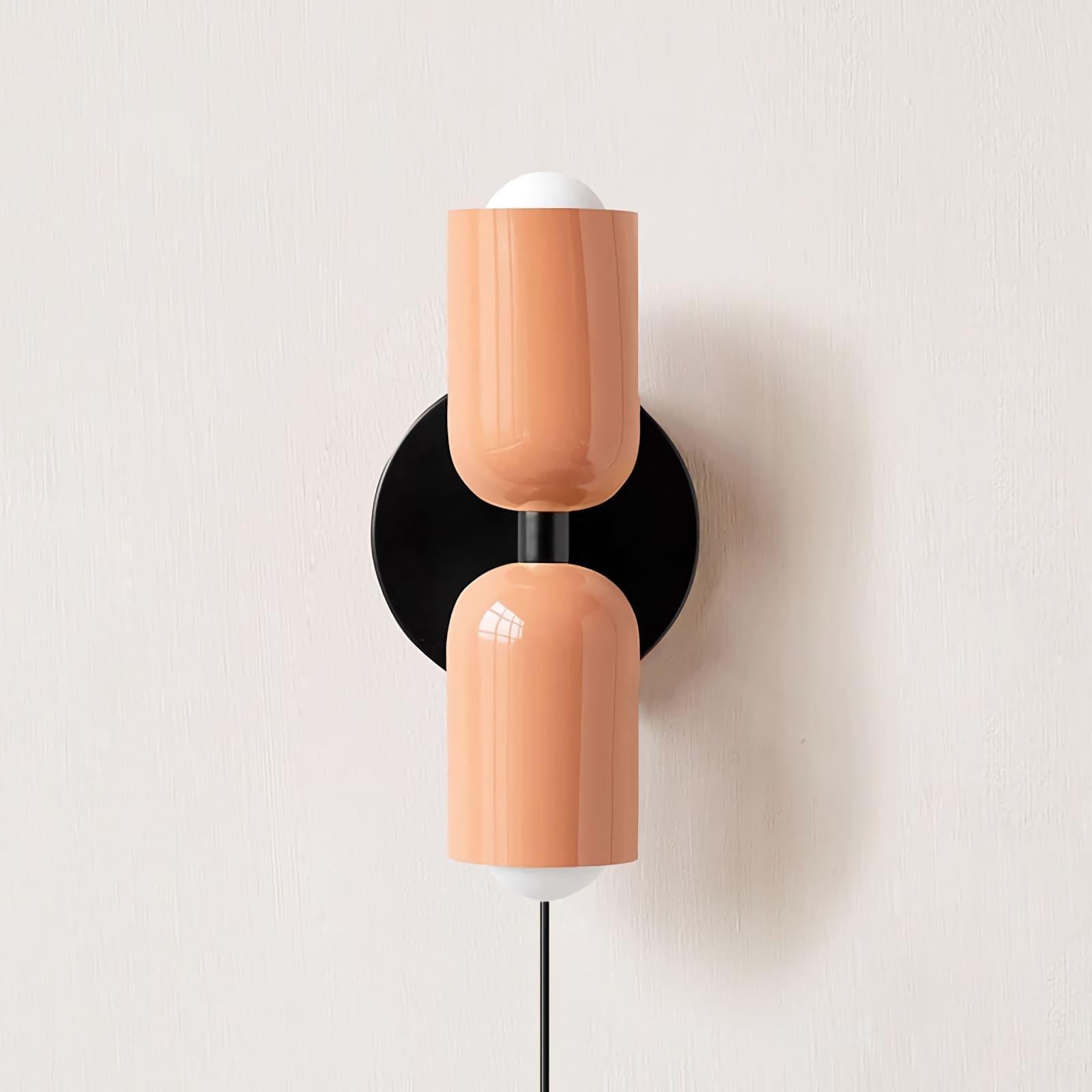 Couleur Double-Head Plug-In Wall Lamp – Art Deco No-Wire Sconce