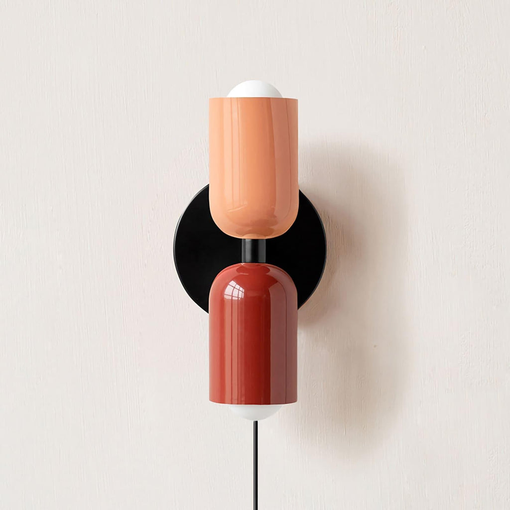Couleur Double-Head Plug-In Wall Lamp – Art Deco No-Wire Sconce