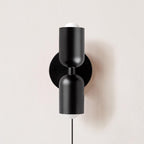 Couleur Double-Head Plug-In Wall Lamp – Art Deco No-Wire Sconce