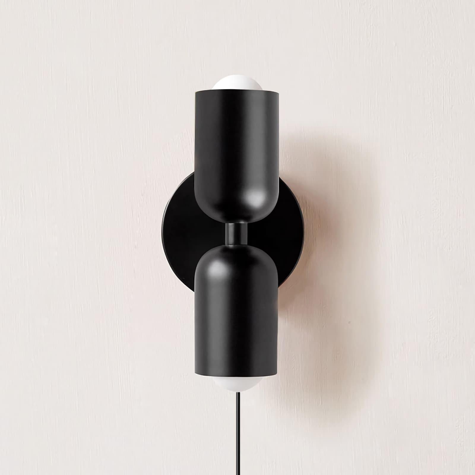 Couleur Double-Head Plug-In Wall Lamp – Art Deco No-Wire Sconce