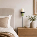 Couleur Double-Head Plug-In Wall Lamp – Art Deco No-Wire Sconce