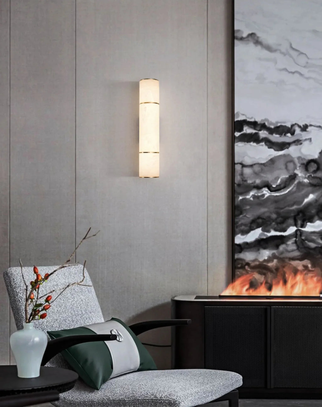 Creative Alabaster Cylindrical Wall Lamp