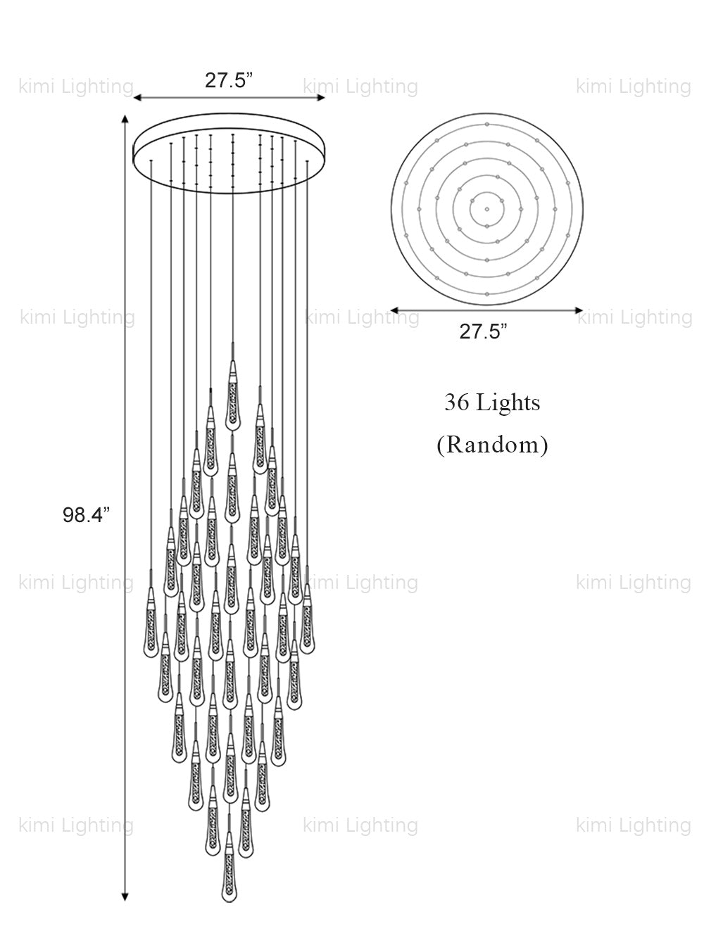Crystal Raindrop Pendant Light