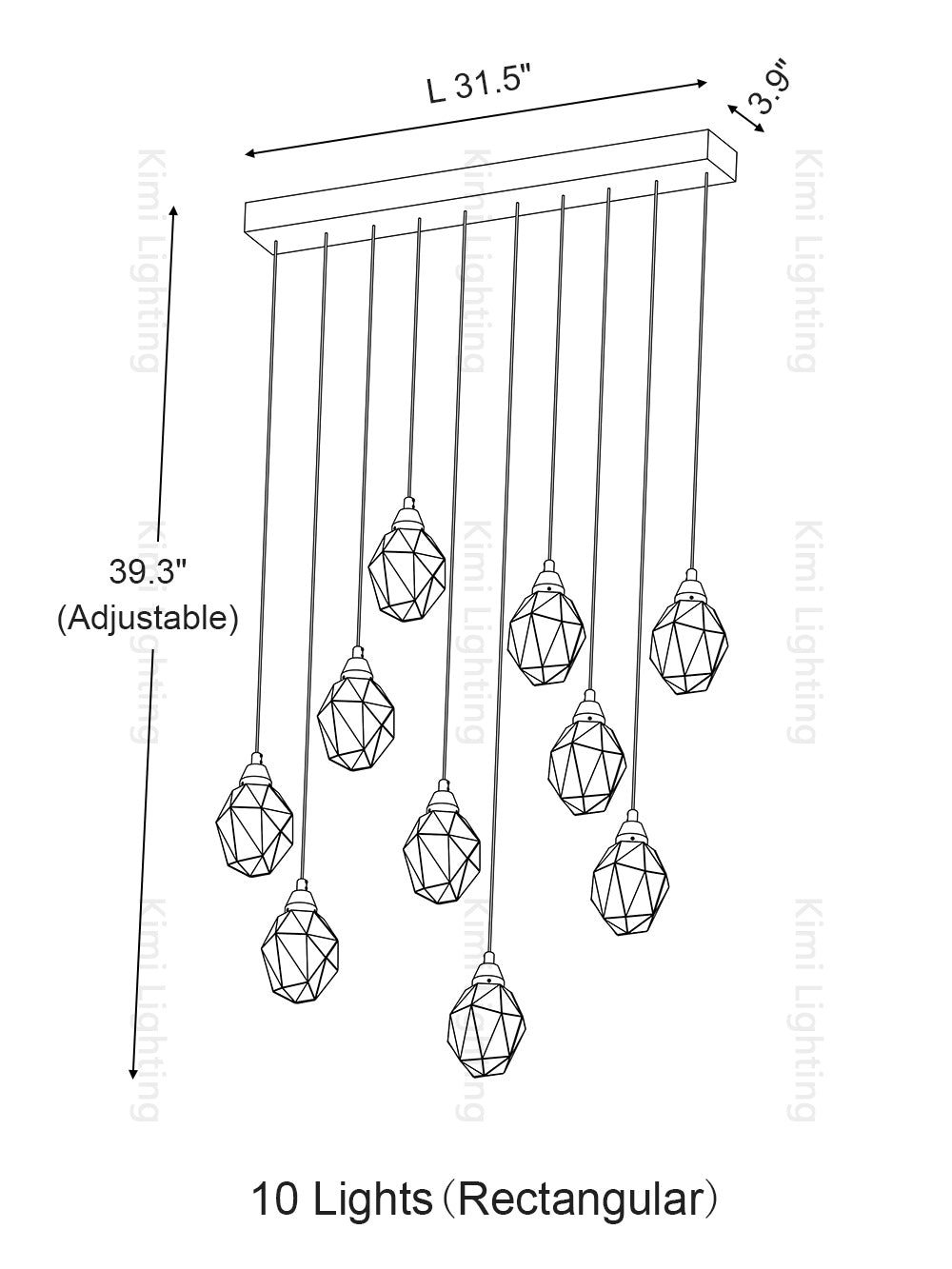 Crystal Rock Staircase Pendant Light