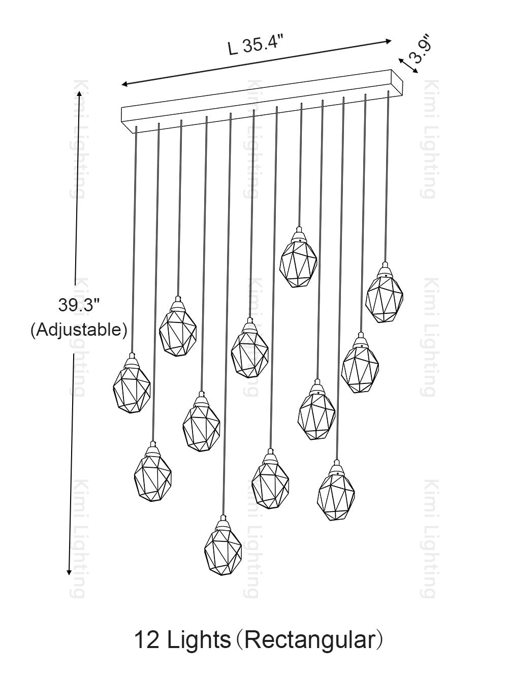Crystal Rock Staircase Pendant Light