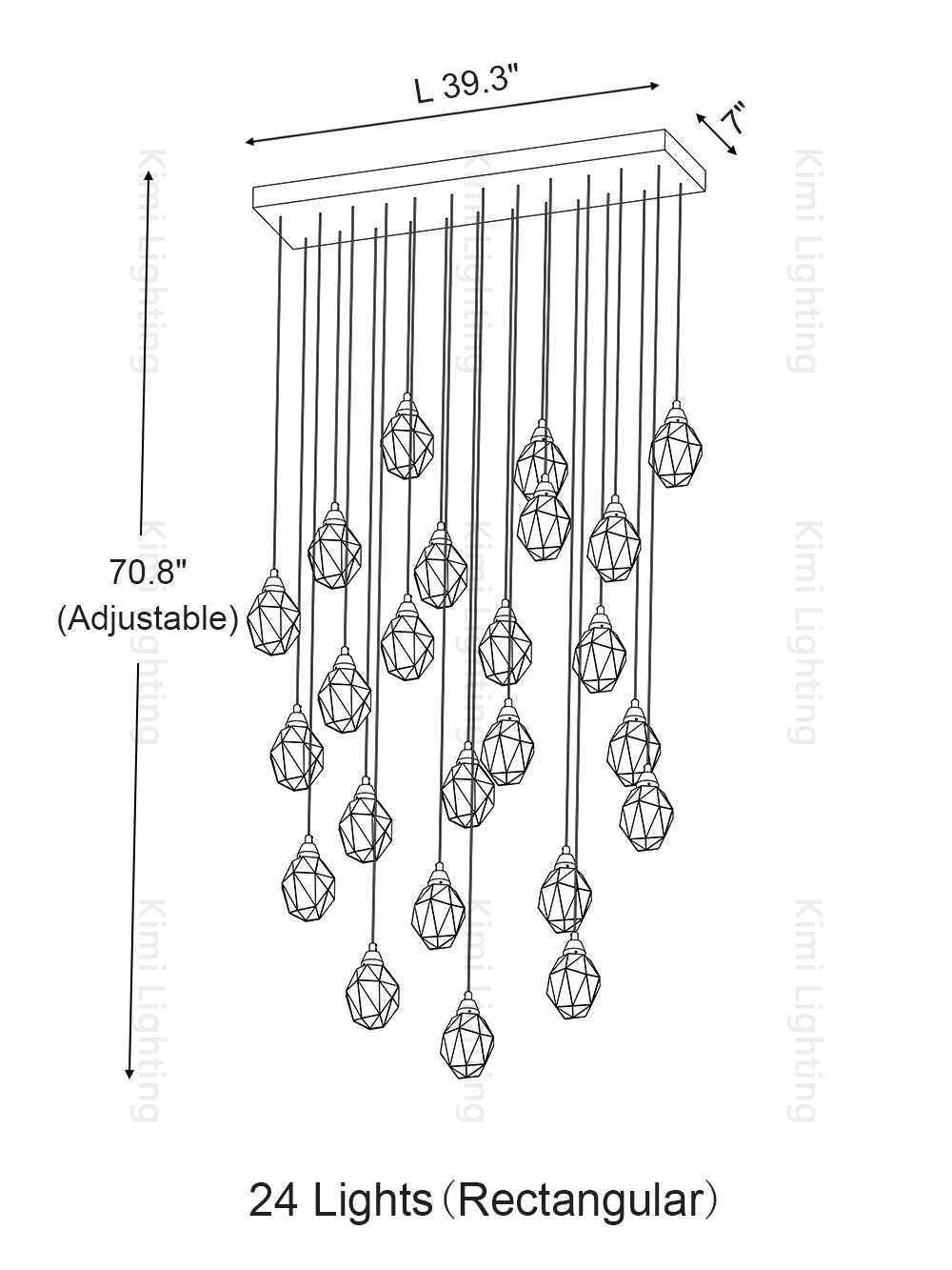Crystal Rock Staircase Pendant Light