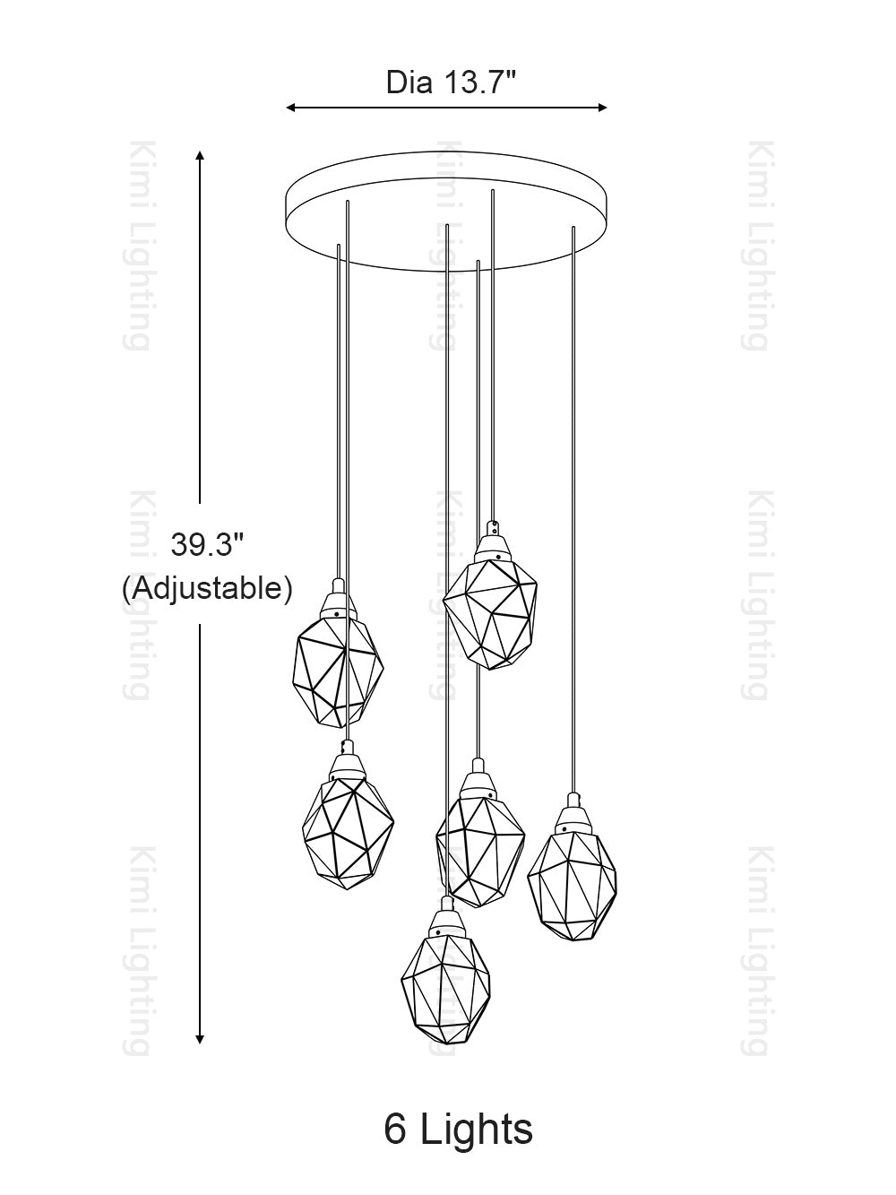 Crystal Rock Staircase Pendant Light
