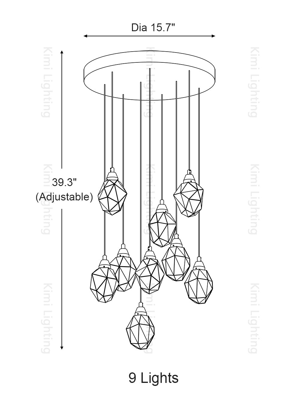 Crystal Rock Staircase Pendant Light