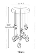 Crystal Rock Staircase Pendant Light