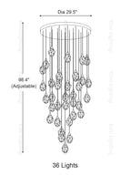 Crystal Rock Staircase Pendant Light