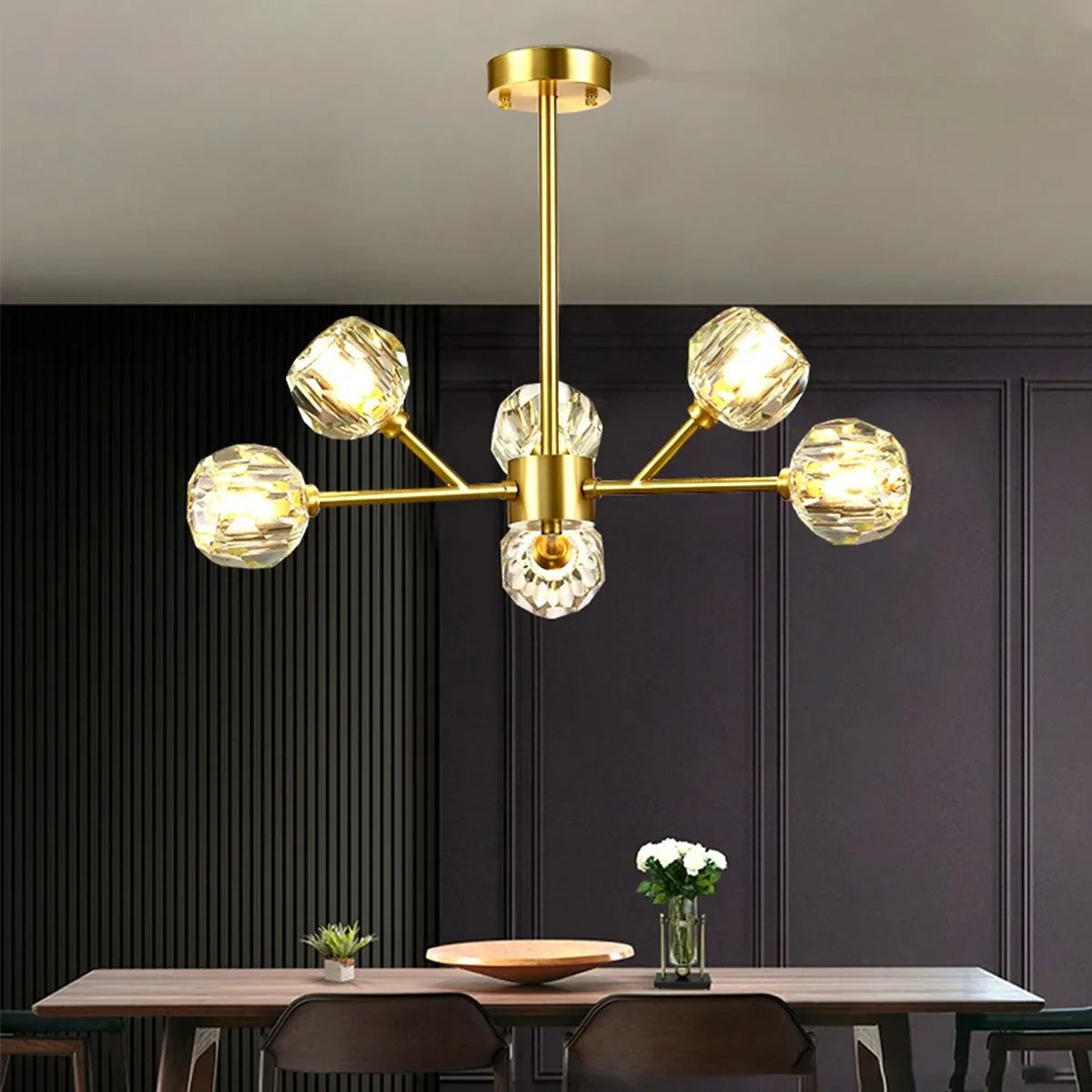 Crystal Ball Round Cluster Chandelier