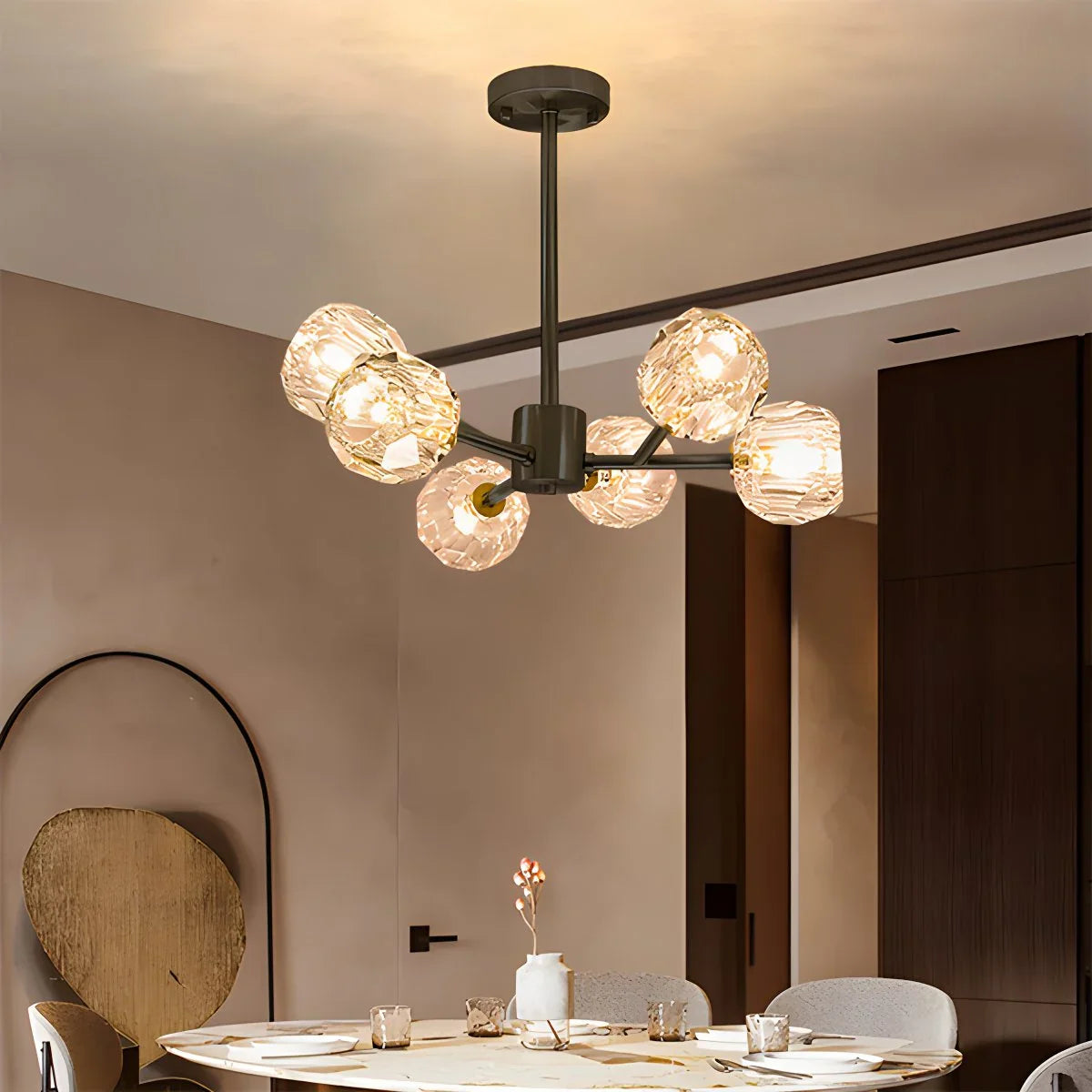 Crystal Ball Round Cluster Chandelier