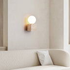 Cube Stone Travertine Wall Lamp