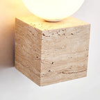 Cube Stone Travertine Wall Lamp