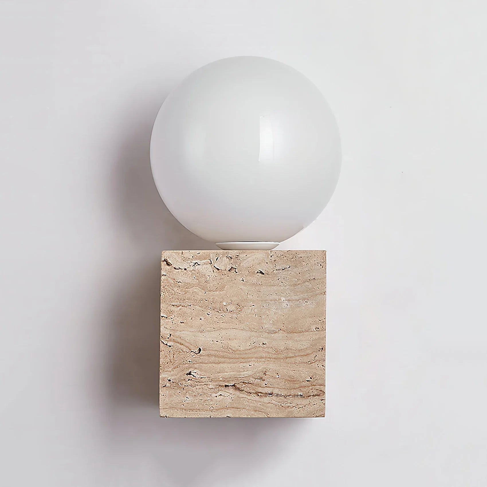 Cube Stone Travertine Wall Lamp