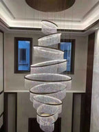 Large Duplex Crystal Staircase Chandelier
