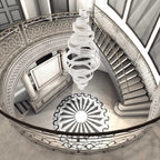 Large Duplex Crystal Staircase Chandelier