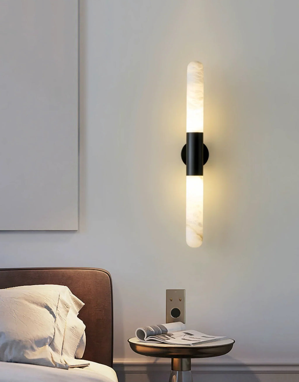 Cylindrical Alabaster Slim Wall Lamp
