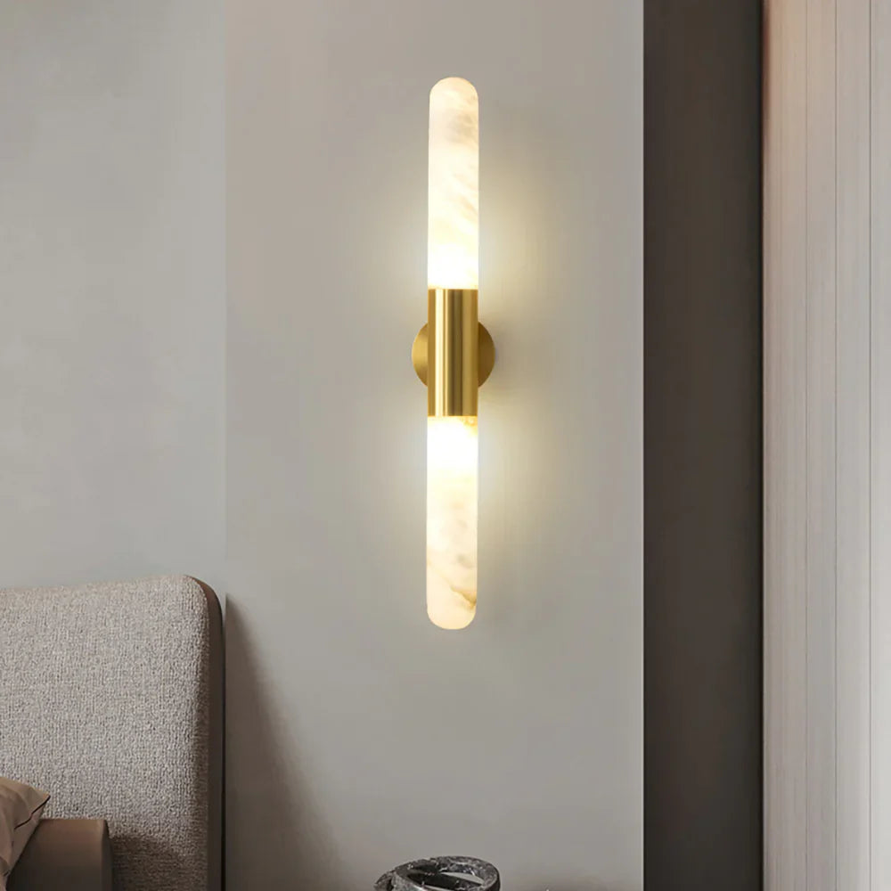 Cylindrical Alabaster Slim Wall Lamp
