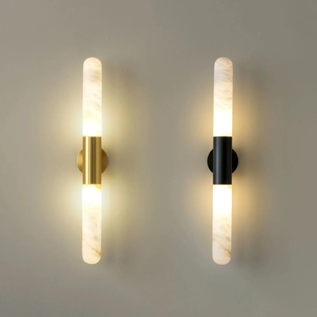 Cylindrical Alabaster Slim Wall Lamp