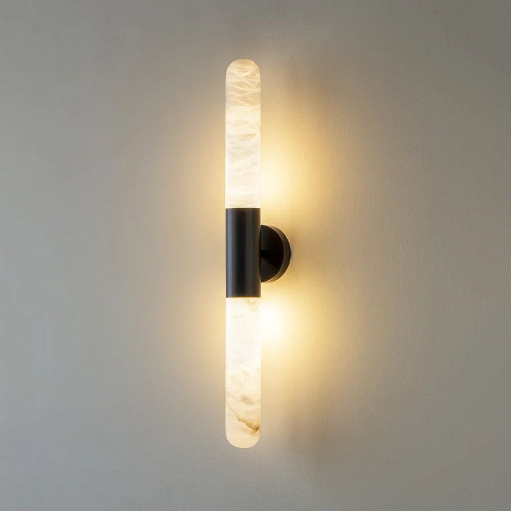 Cylindrical Alabaster Slim Wall Lamp