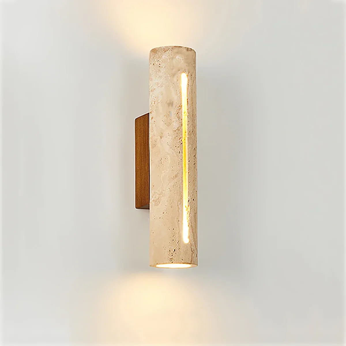 Cylindrical Travertine Wall Lamp