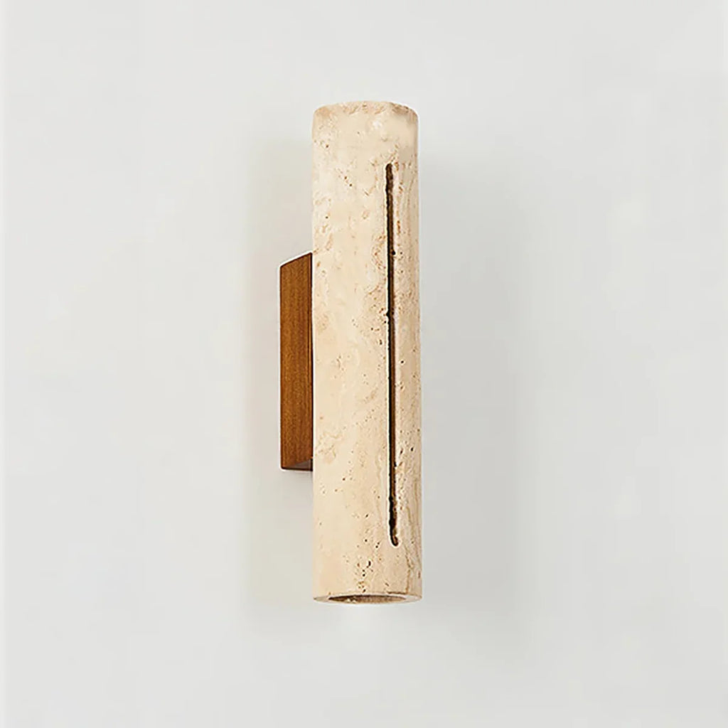 Cylindrical Travertine Wall Lamp