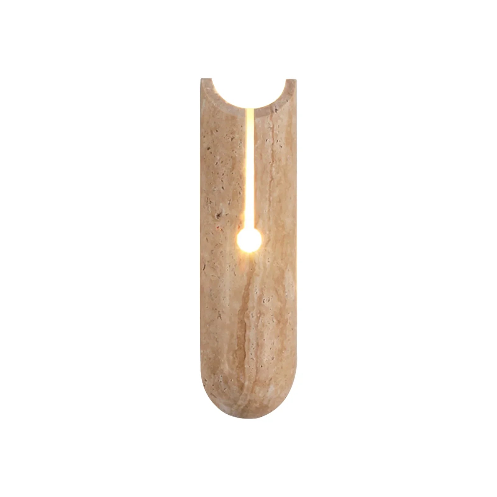 Cylindrical Y Shaped Travertine Wall Lamp