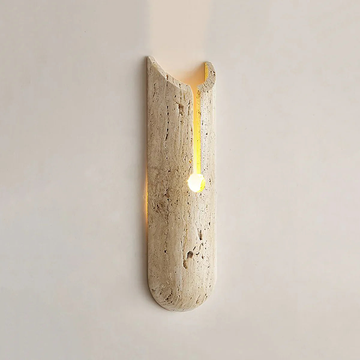 Cylindrical Y Shaped Travertine Wall Lamp