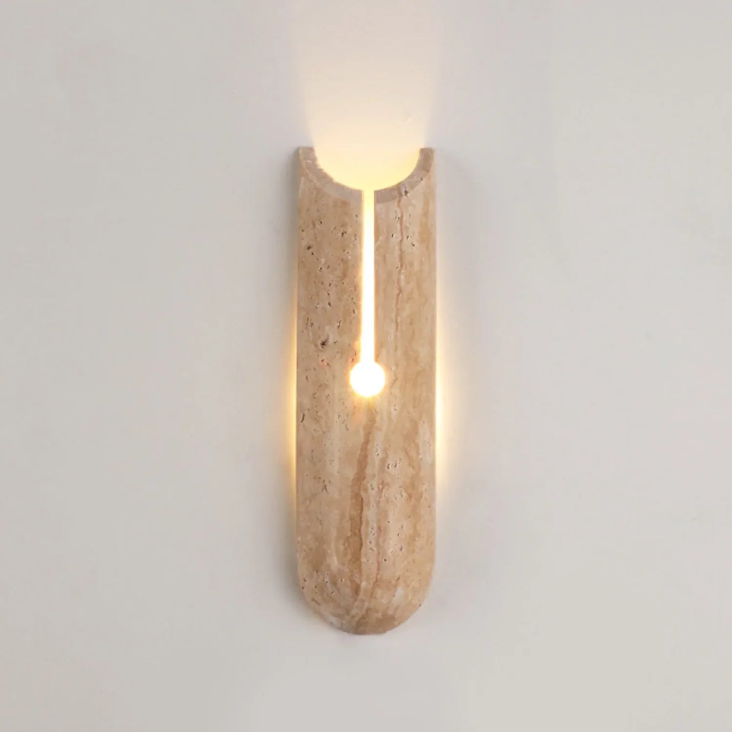 Cylindrical Y Shaped Travertine Wall Lamp