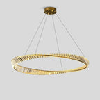 Modern Luxury Metal Glass Ring Chandelier