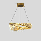 Modern Luxury Metal Glass Ring Chandelier