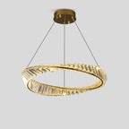 Modern Luxury Metal Glass Ring Chandelier