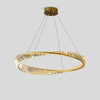Modern Luxury Metal Glass Ring Chandelier