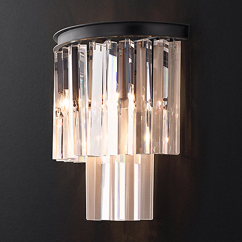 Decorative 2-Tier Crystal Wall Sconce