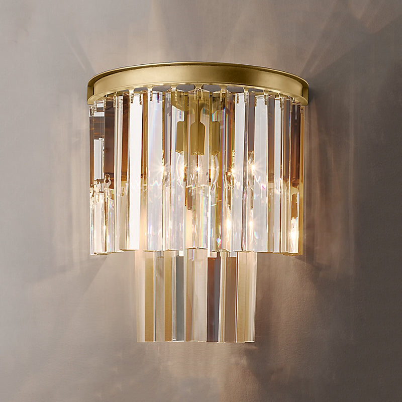 Decorative 2-Tier Crystal Wall Sconce
