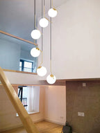 Duplex Opal Glass Globe Pendant Light