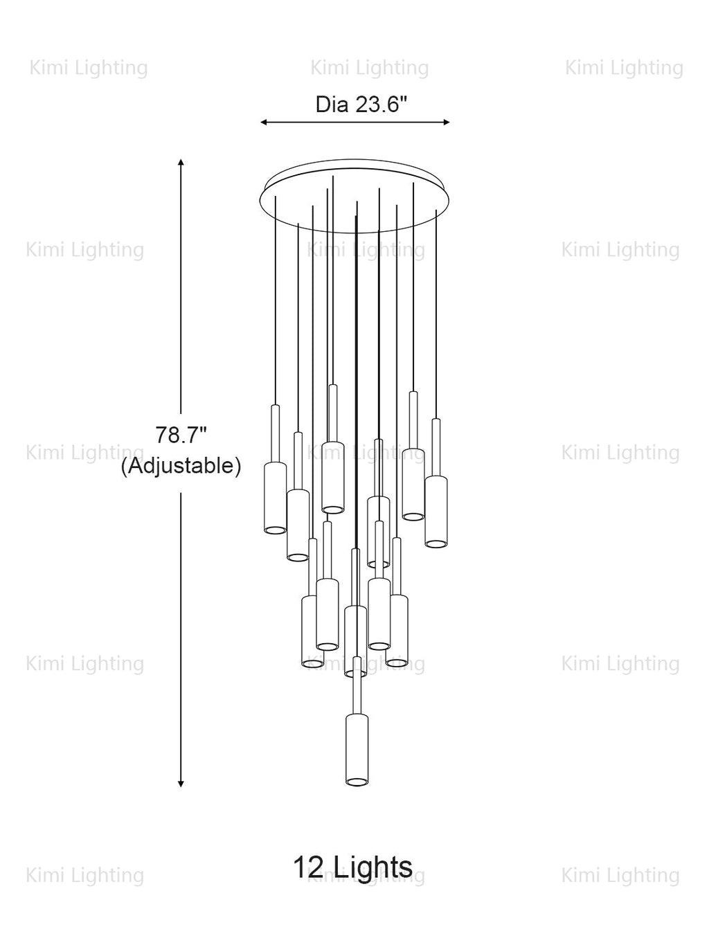 Duplex Smoky Crystal Staircase Pendant Light