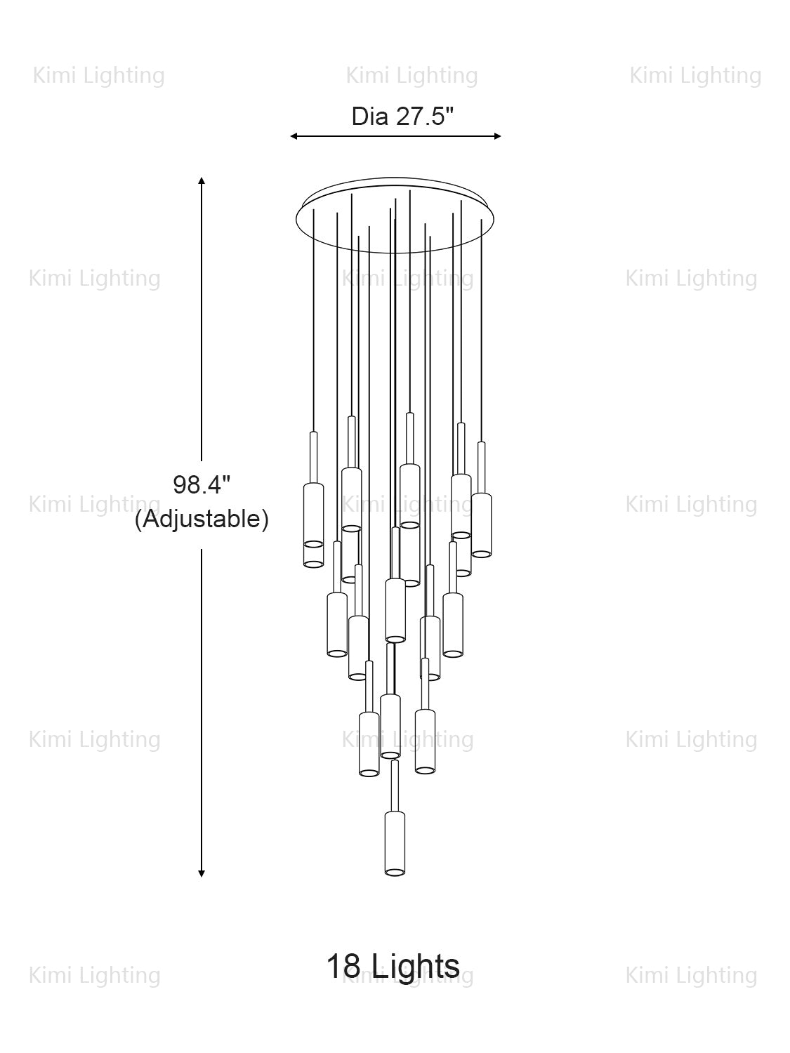Duplex Smoky Crystal Staircase Pendant Light
