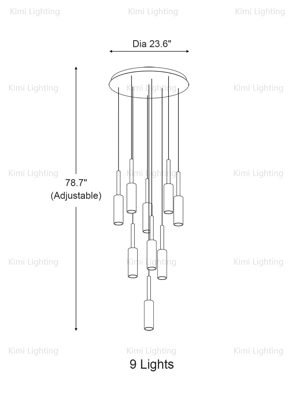 Duplex Smoky Crystal Staircase Pendant Light